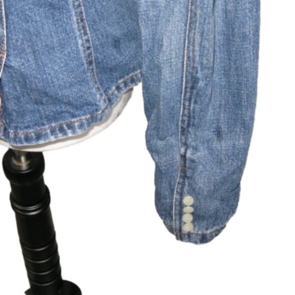 NWOT Lauren Ralph Lauren Iridescent Button Front Jean Jacket Size Large - Picture 5 of 7